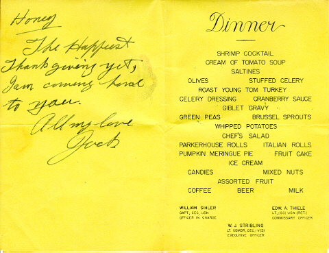 thanksgiving menu 2007 vintage 1966 november else nothing