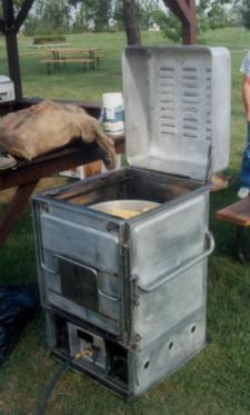 Boiling corn on the cob with the converted fire unit