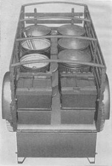 A trailer was used to haul collateral equipment like the G.I. cans and immersion heaters