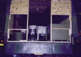 Inside David Castle's kitchen truck before the cabinets were built. Note the M1937 field ranges along the back of the cab.